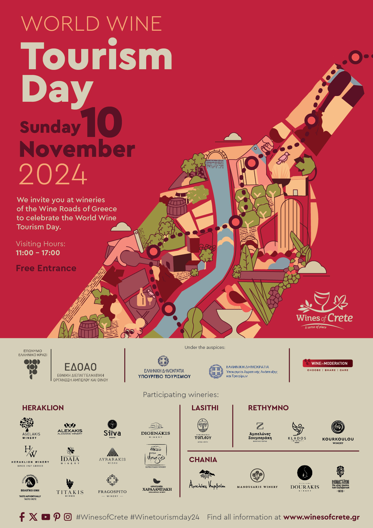 Celebrate Winetourism Day in Crete on Sunday the 10th of November 2024